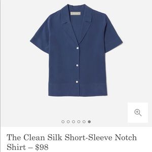 Everlane Clean Silk Notch Shirt - size 4